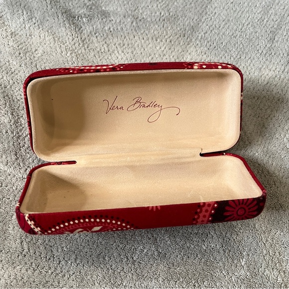 Vera Bradley hard sided sunglasses case red paisley - Picture 2 of 6